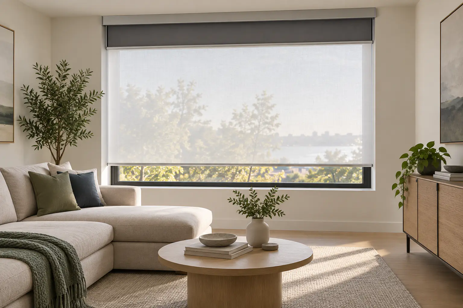 Meridian Dual Roller Shade (Sunscreen + Blackout)